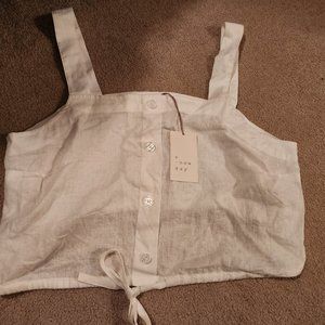 Linen crop top large white